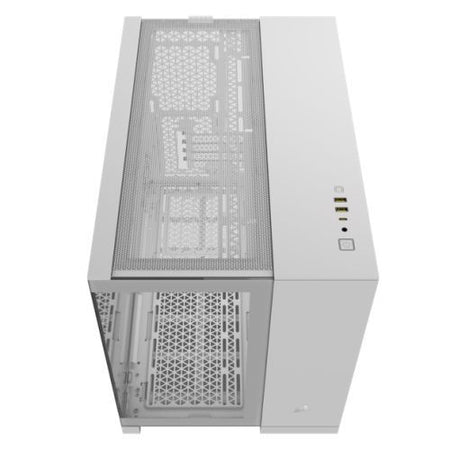 Corsair 2500X RGB Dual Chamber Gaming Case w/ Glass Side & Front, Micro ATX, 2x RGB Fans, Mesh Panels, USB-C, Asus BTF Compatible, White-3
