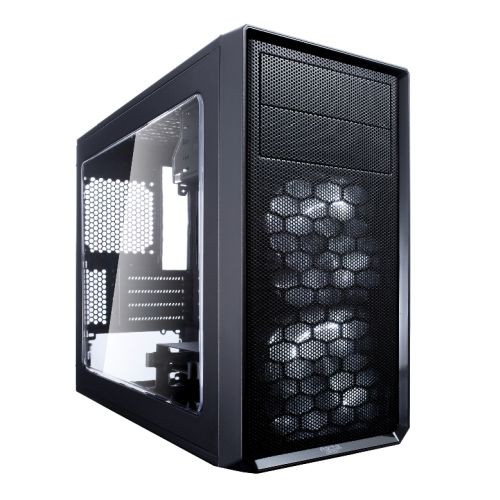 Fractal Design Focus G Mini (Black) Gaming Case w/ Clear Window, Micro ATX, 2 White LED Fans, Kensington Bracket, Filtered Front, Top & Base Air Intakes-0