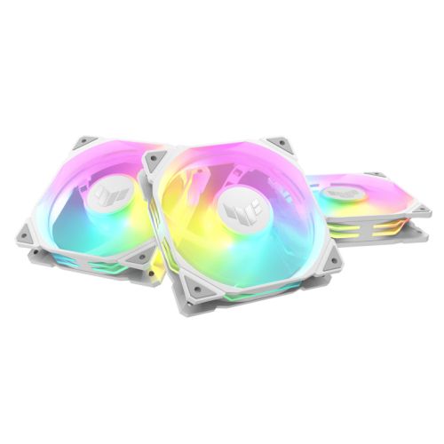 Asus TUF Gaming TR120 ARGB Reverse Blade 12cm PWM Case Fans (3 Pack), Hydraulic  Bearing, 28mm Frame, Double-layer LED Matrix Design, 2000 RPM, White-0