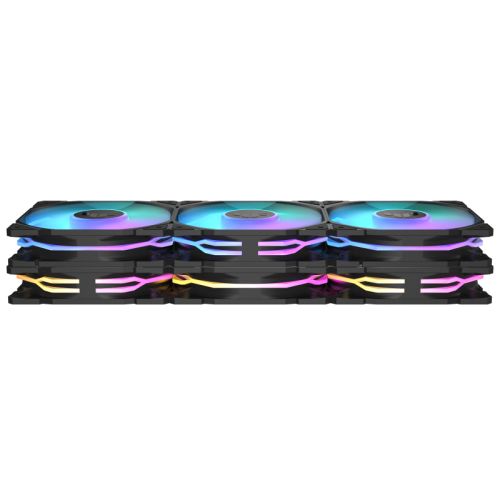 Asus TUF Gaming TR120 ARGB Reverse Blade 12cm PWM Case Fans (3 Pack), Hydraulic  Bearing, 28mm Frame, Double-layer LED Matrix Design, 2000 RPM, Black-4