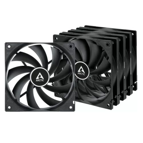 Arctic F12 12cm PWM PST Case Fan (5 Pack), Black, 9 Blades, Fluid Dynamic, 230-1350 RPM-0