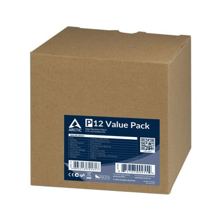 Arctic P12 Pressure Optimised 12cm Case Fans (5 Pack), Black, Fluid Dynamic, 1800 RPM,  Value Pack-5