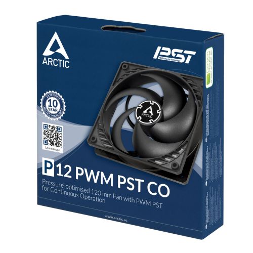 Arctic P12 12cm PWM PST CO Case Fan for Continuous Operation, Black, Fluid Dynamic Bearing-4