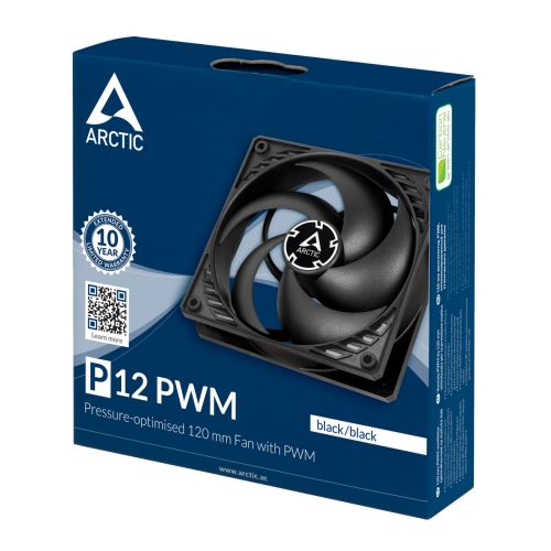 Arctic P12 12cm Pressure Optimised PWM Case Fan, Black, Fluid Dynamic-4