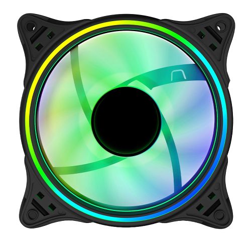 Vida Infinity01 12cm ARGB Dual Ring PWM Case Fan, Hydraulic Bearing, Infinity Mirror Effect, 500-1500 RPM, Black-1