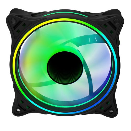 Vida Infinity01 12cm ARGB Dual Ring PWM Case Fan, Hydraulic Bearing, Infinity Mirror Effect, 500-1500 RPM, Black-2