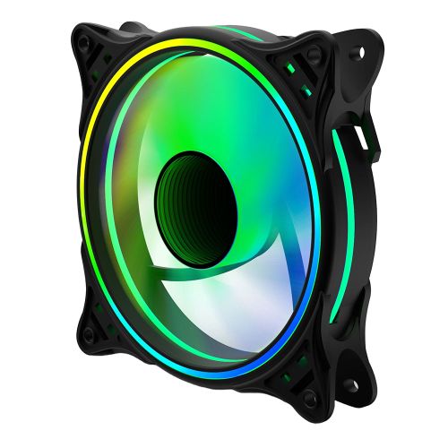 Vida Infinity01 12cm ARGB Dual Ring PWM Case Fan, Hydraulic Bearing, Infinity Mirror Effect, 500-1500 RPM, Black-3