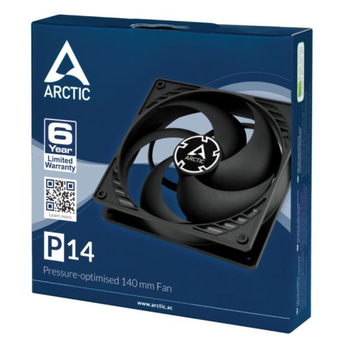 Arctic P14 Pressure Optimised 14cm Case Fan, Black, Fluid Dynamic, 1700 RPM-3
