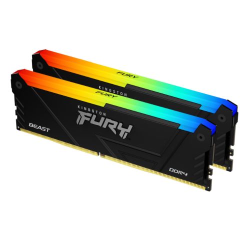 Kingston Fury Beast RGB 16GB Kit (2 x 8GB), DDR4, 3200MHz (PC4-25600), CL16, XMP, DIMM Memory-0