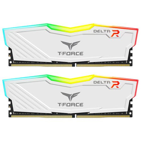 Team T-Force Delta RGB 32GB Kit (2 x 16GB), DDR4, 3600MHz (PC4-28800), CL18, XMP 2.0, DIMM Memory, White-0