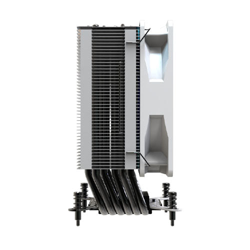 Vida Boreas White ARGB Heatsink & Fan, Intel/AMD, 2000RPM Hydraulic Fan, 6 Copper Heatpipes, 220W TDP *ARGB and Optional Plain Fans Included*-1