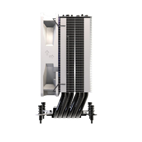 Vida Boreas White ARGB Heatsink & Fan, Intel/AMD, 2000RPM Hydraulic Fan, 6 Copper Heatpipes, 220W TDP *ARGB and Optional Plain Fans Included*-2