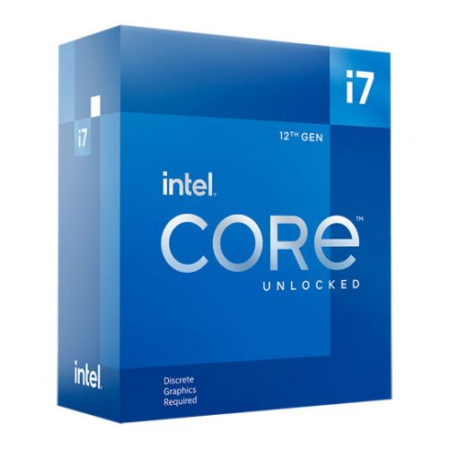 Intel Core i7-12700KF CPU, 1700, 3.6 GHz (5.0 Turbo), 12-Core, 125W (190W Turbo), 10nm, 25MB Cache, Alder Lake, Overclockable, No Graphics, NO HEATSINK/FAN-0