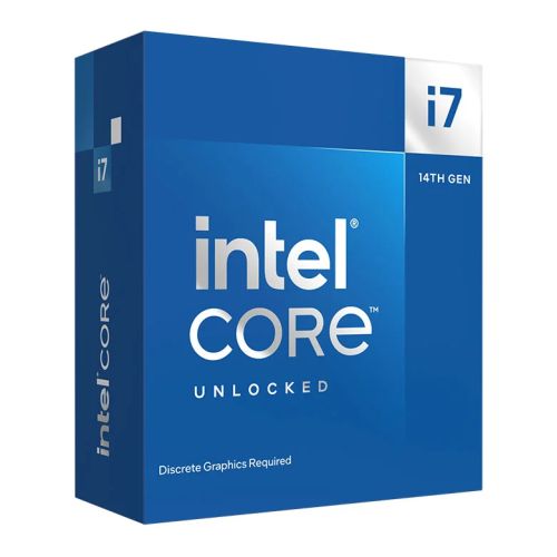 Intel Core i7-14700KF CPU, 1700, 3.4 GHz (5.6 Turbo), 20-Core, 125W (253W Turbo), 10nm, 33MB Cache, Overclockable, Raptor Lake Refresh, No Graphics, NO HEATSINK/FAN-0