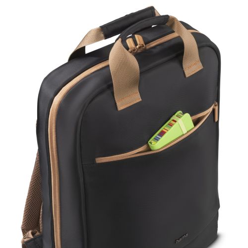 Hama Ultra Lightweight Laptop Backpack, Up to 16.2", Padded Compartment, Front Pocket, Trolley Strap, Water-Repellent, Eco-Friendly, Black-5
