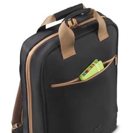 Hama Ultra Lightweight Laptop Backpack, Up to 16.2", Padded Compartment, Front Pocket, Trolley Strap, Water-Repellent, Eco-Friendly, Black-5