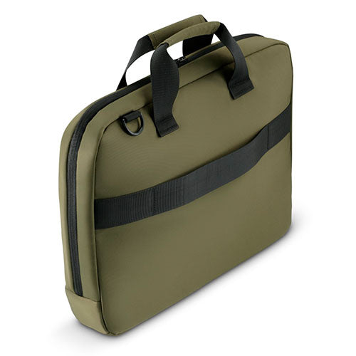 Hama Ultra Lightweight Laptop Bag, Up to 16.2", Padded Compartment, Front Pocket, Trolley Strap, Water-Repellent, Eco-Friendly, Olive Green-1