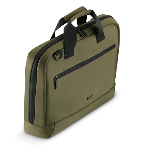 Hama Ultra Lightweight Laptop Bag, Up to 16.2", Padded Compartment, Front Pocket, Trolley Strap, Water-Repellent, Eco-Friendly, Olive Green-4
