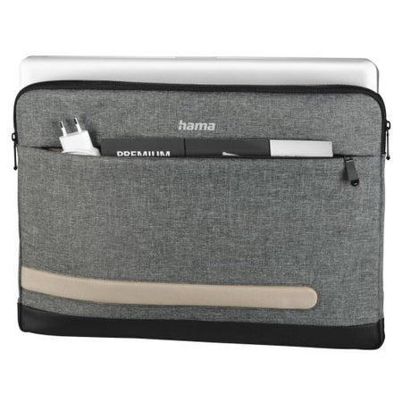 Hama Terra Laptop Sleeve, Up to 13.3", Padded Compartment, Front Pocket, Grey-1