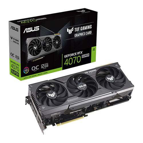 Asus TUF GAMING RTX4070 SUPER OC, PCIe4, 12GB DDR6X, HDMI, 3 DP, 2595MHz Clock, RGB Lighting, Overclocked-3