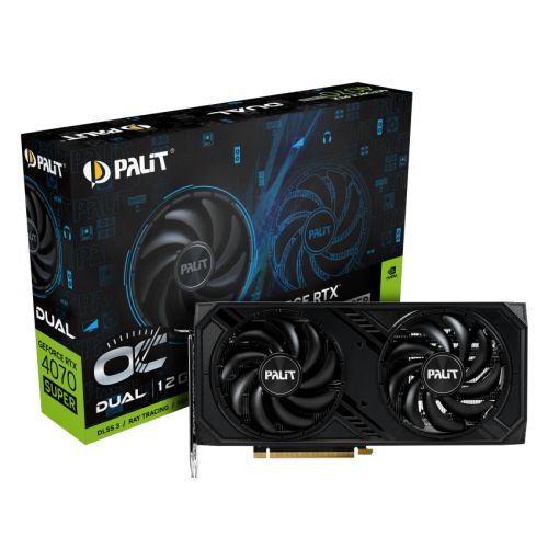 Palit RTX4070 SUPER DUAL OC, 12GB DDR6X, HDMI, 3 DP, 2550MHz Clock, Overclocked, RGB Lighting-5