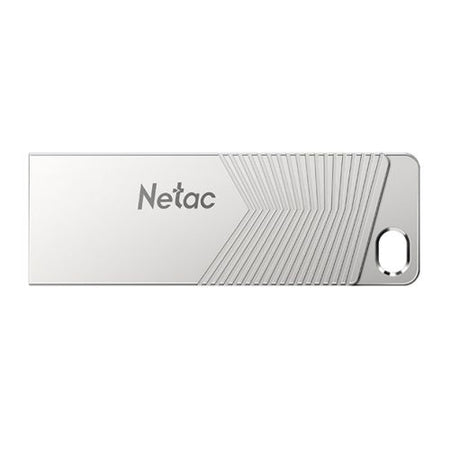 Netac 64GB UM1 USB 3.2 Memory Pen, Zinc Alloy Casing, Key Ring, Pearl Nickel Colour-0
