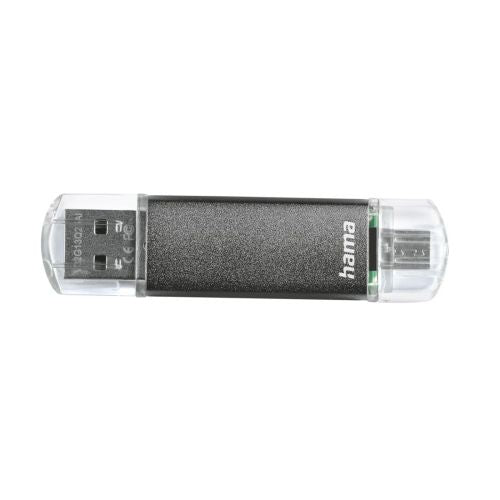 Hama Laeta Twin 16GB USB 2.0/Micro USB Memory Pen, OTG, Aluminium Casing, Grey-2