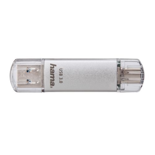 Hama C-Laeta 64GB USB-A & USB-C Memory Pen, Metal Casing, OTG, 40MB/s, Silver-2