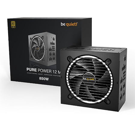 Be Quiet! 850W Pure Power 12 M PSU, Fully Modular, Rifle Bearing Fan, 80+ Gold, ATX 3.0, PCIe 5.0, Dual Rail-3