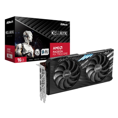 Asrock RX7900 GRE Challenger 16GB OC, 16GB DDR6, HDMI, 3 DP, 2293MHz Clock, LED Lighting, Overclocked-5