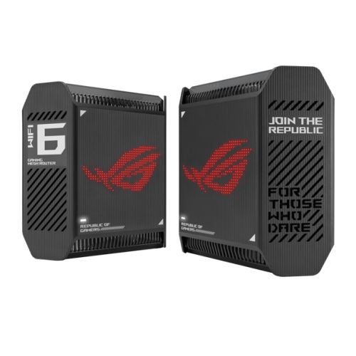 Asus (GT6 2-Pack Black) ROG Rapture AX10000 Tri-Band Gaming Mesh Wi-Fi 6 System, 2.5G LAN, AiMesh, RangeBoost Plus, AiProtection Pro, RGB-0
