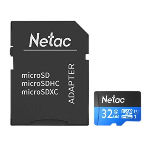 Netac P500 32GB MicroSDHC Card with SD Adapter, UHS-I Class 10, U1, 90MB/s-0