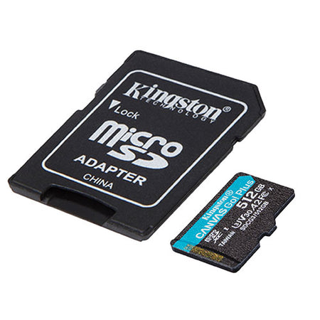 Kingston 512GB Canvas Go! Plus Micro SDXC Card with SD Adapter, UHS-I Class 10, U3, A2 App Performance, 170MB/s-1