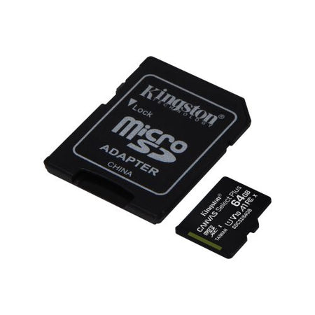 Kingston 64GB Canvas Select Plus Micro SDXC Card with SD Adapter, UHS-I Class 10,U1, A1 App Performance, 100MB/s-1
