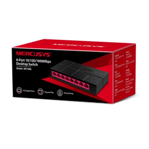 Mercusys (MS108G) 8-Port Gigabit Unmanaged Desktop Switch, Plastic Case-3