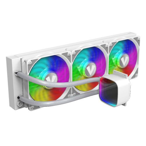 Vida Aquilo 360mm ARGB Liquid CPU Cooler, 3x ARGB PWM Fans, Infinity Mirror RGB Pump Head, White-0