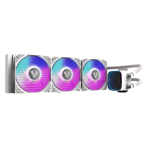 Vida Aquilo 360mm ARGB Liquid CPU Cooler, 3x ARGB PWM Fans, Infinity Mirror RGB Pump Head, White-5