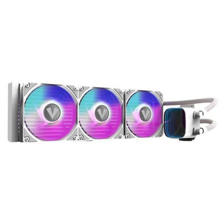Vida Aquilo 360mm ARGB Liquid CPU Cooler, 3x ARGB PWM Fans, Infinity Mirror RGB Pump Head, White-5