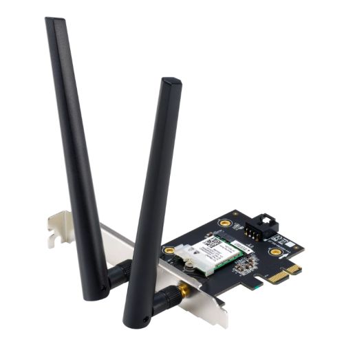 Asus (PCE-AXE5400) AXE5400 Wi-Fi 6E Tri-Band PCI Express Adapter, Bluetooth 5.2, OFDMA & MU-MIMO-0